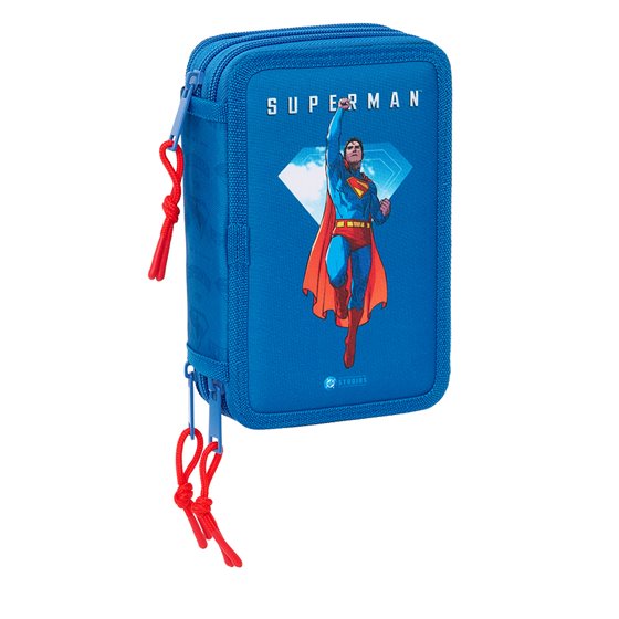 Plumier Triple 37 Piezas Superman 12,5 x 19,5 x 5,5 cm.