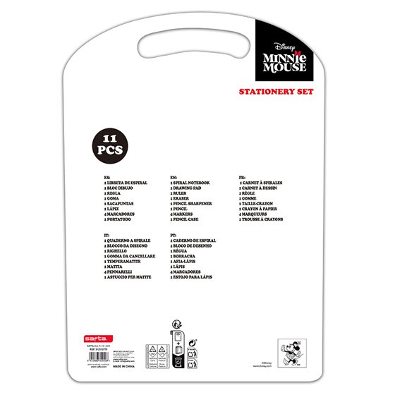 Set Escritura Minnie Mouse "Naive" 27 x 37,5 x 3 cm.