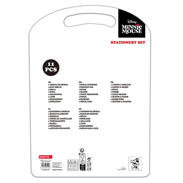 Set Escritura Minnie Mouse "Naive" 27 x 37,5 x 3 cm.