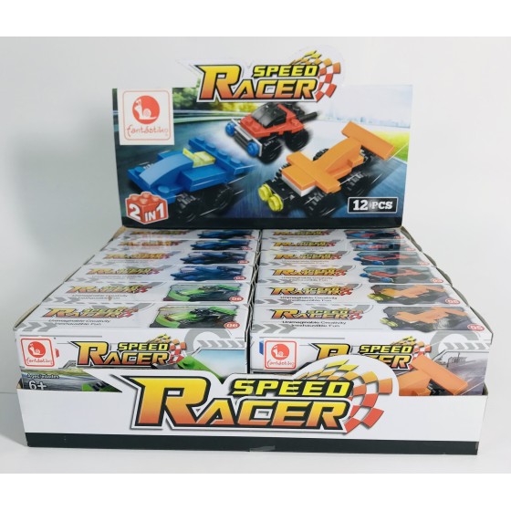 Juego Bloques JUINSA Construcción Vehículo Carreras Exp. X12