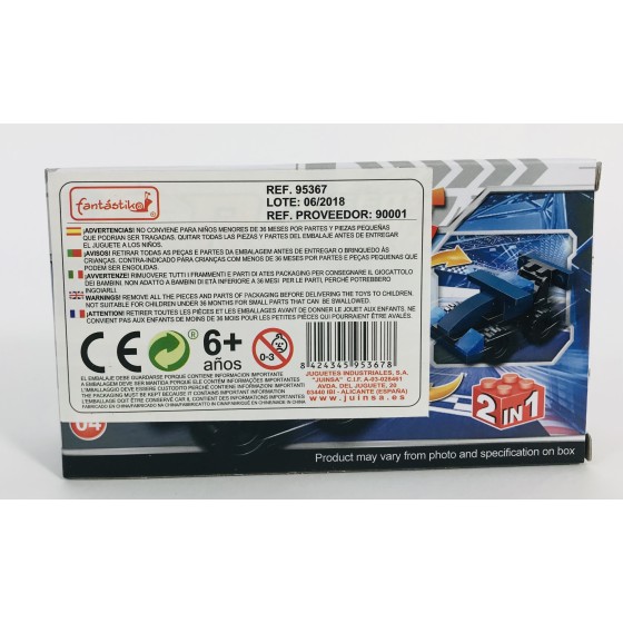 Juego Bloques JUINSA Construcción Vehículo Carreras Exp. X12