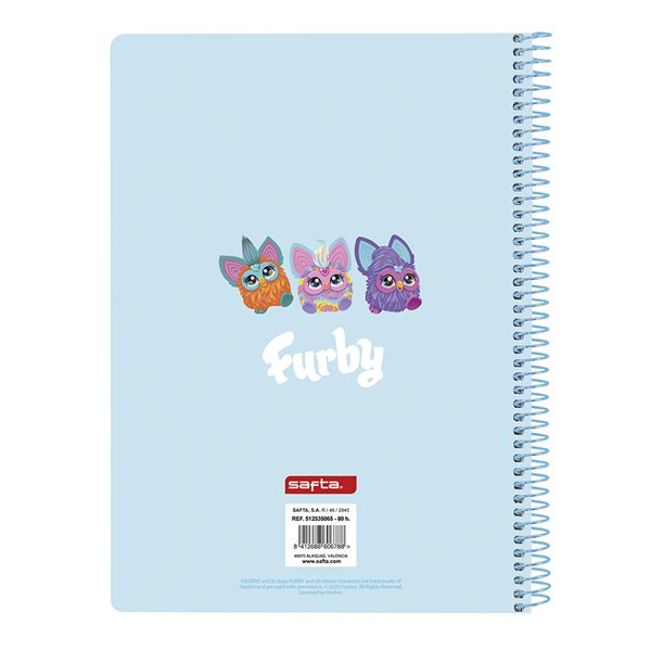 Libreta Cuarto 80 Hojas Tapas Duras Furby 15,5 x 22 cm.