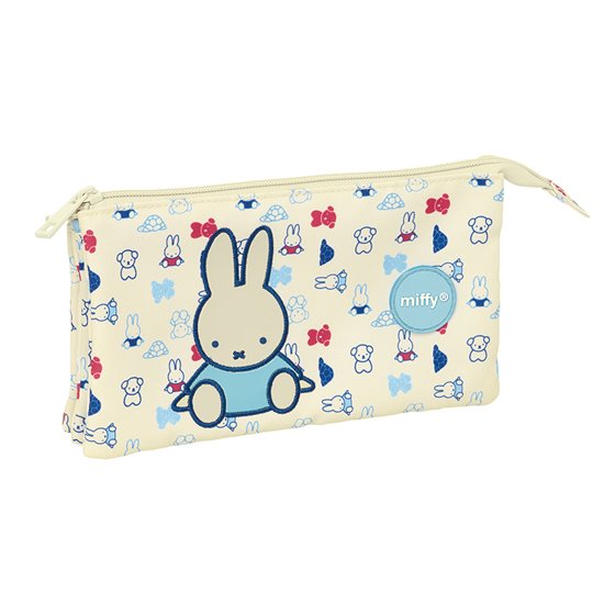 Portatodo Triple Reciclado Y Rep Al Agua Miffy "Buddy" 22 x 12 x 3 cm.