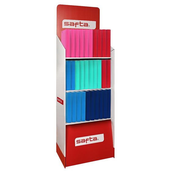 Contenido Expositor 941 Papeleria Safta Surtido 2 60 x 190 x 43 cm.