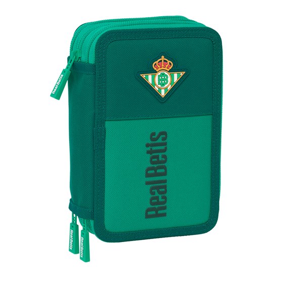 Plumier Triple 37 Piezas Resistente Al Agua Real Betis Balompie 12,5 x 19,5 x 5,5 cm.