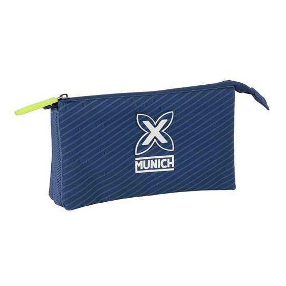 Portatodo Triple Munich "Blue Indigo" 22 x 12 x 3 cm.