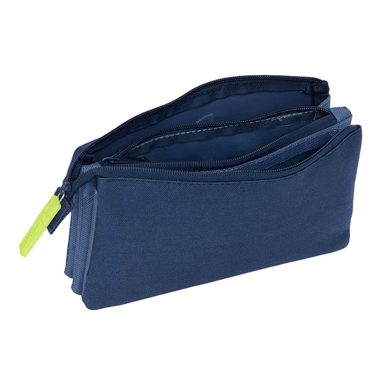 Portatodo Triple Munich "Blue Indigo" 22 x 12 x 3 cm.