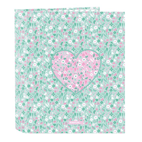 Carpeta Folio 4 Anillas 35 mm. Lomo Ancho Safta "Cuore" 27 x 33 x 6 cm.