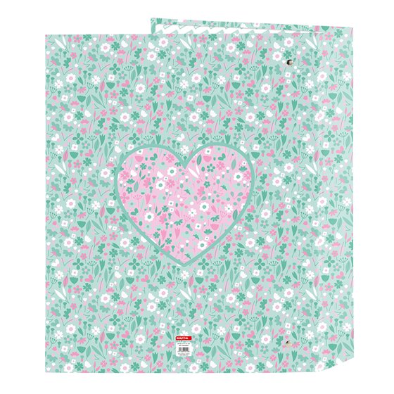 Carpeta Folio 4 Anillas 35 mm. Lomo Ancho Safta "Cuore" 27 x 33 x 6 cm.