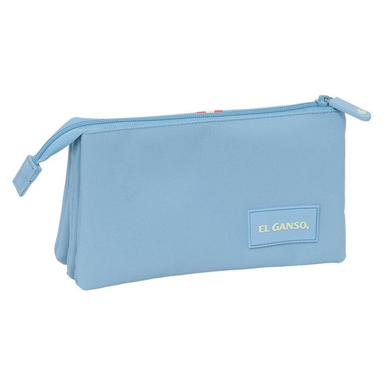 Portatodo Triple El Ganso Basics "Cerulean" 22 x 12 x 3 cm.