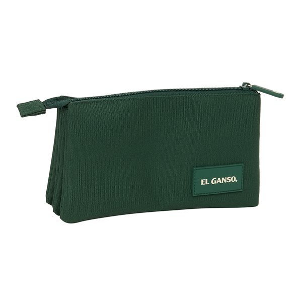 Portatodo Triple El Ganso Basics "Green" 22 x 12 x 3 cm.