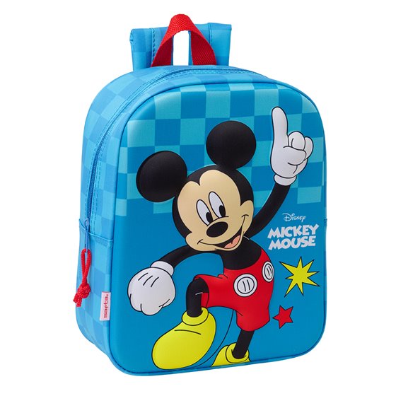 Mochila Guarderia 3D Mickey Mouse 3D 22 x 27 x 10 cm.