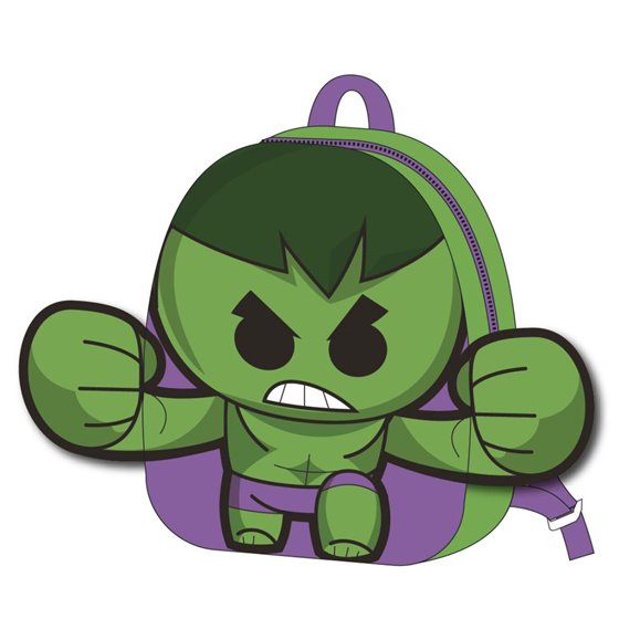 Mochila Guarderia Personaje Peluche Avengers Hulk Cerdá 18.0 x 22.0 x 4.0 cm.
