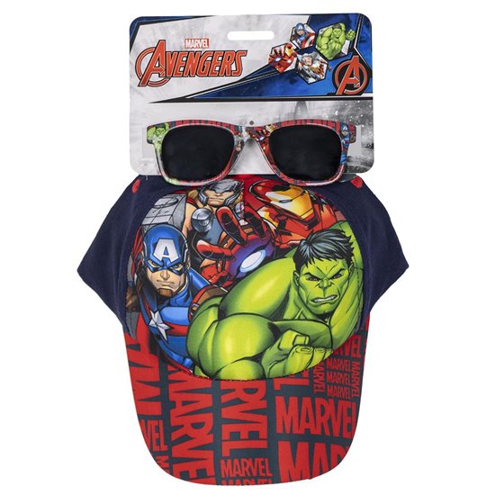 Gorra Set Gafas De Sol Avengers Cerdá T53C:53 cm.