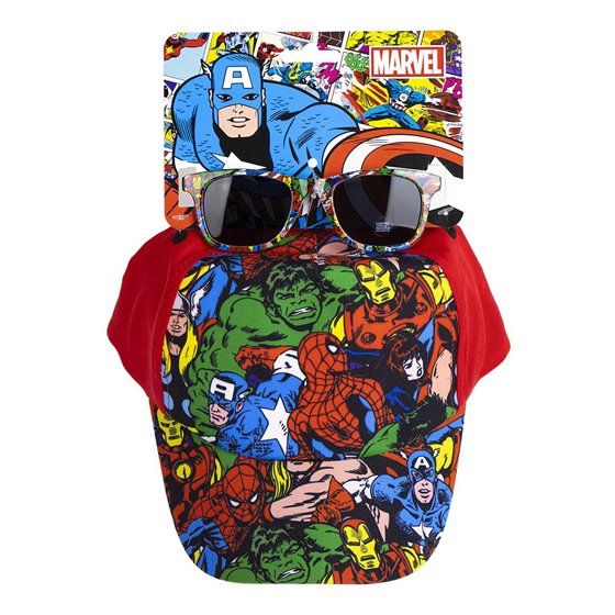 Gorra Set Gafas De Sol Avengers Cerdá T53C:53 cm.