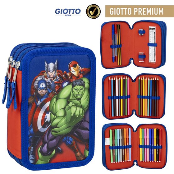Plumier Con Accesorios Giotto Avengers Cerdá 12.5 x 6.5 x 19.5 cm.