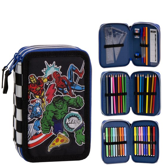 Plumier Con Accesorios Giotto Avengers Cerdá 12.5 x 6.5 x 19.5 cm.