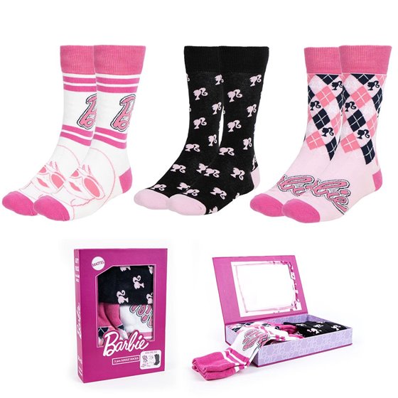 Pack Calcetines 3 Piezas Barbie Cerdá T3643:Tu 36-43