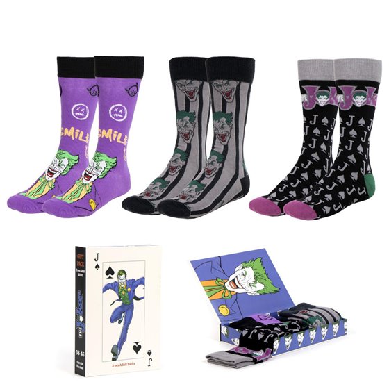 Pack Calcetines 3 Piezas Batman Joker Cerdá T3845:Tu 38/45
