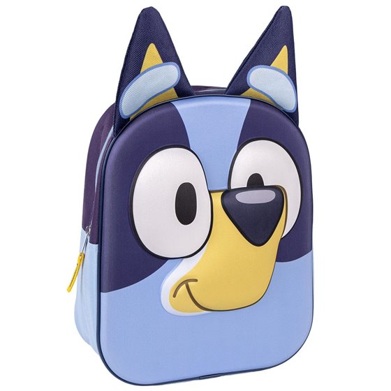 Mochila Infantil 3D Aplicaciones Bluey Cerdá 22.0 x 27.0 x 10.0 cm.