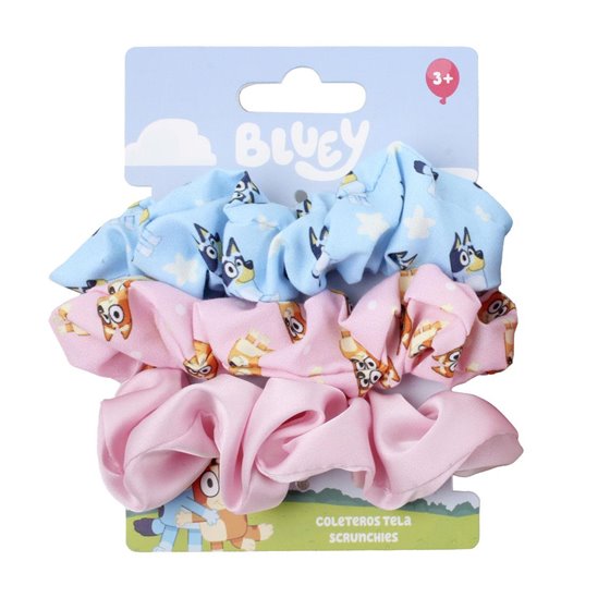 Accesorios Pelo Coletero De Tela 3 Piezas Bluey Cerdá 8.9 x 13.5 x 3.0 cm.