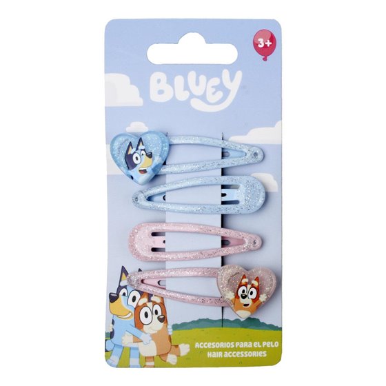 Accesorios Pelo Clips 4 Piezas Bluey Cerdá 6.5 x 12.5 x 1.0 cm.