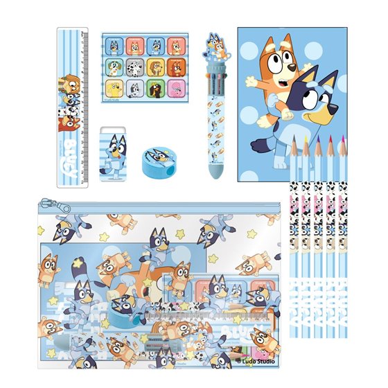 Set Papelería Escolar Eva Bluey Cerdá 22.0 x 14.0 x 0.5 cm.