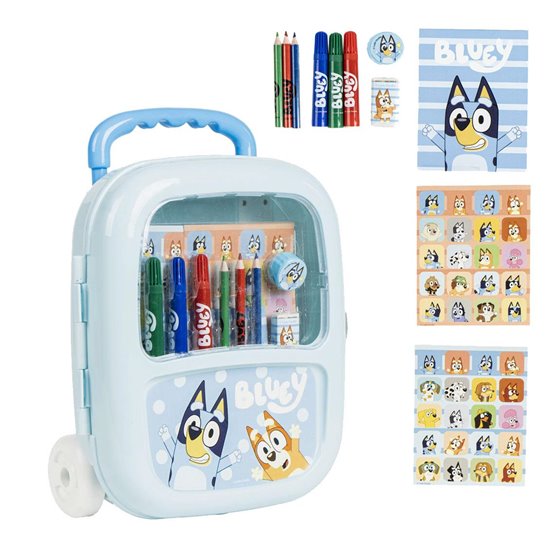 Set Papelería Coloreable Trolley Bluey Cerdá 22.0 x 25.5 x 9.0 cm.