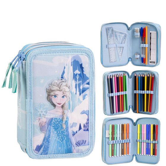 Plumier Con Accesorios Giotto Frozen Cerdá 12.5 x 6.5 x 19.5 cm.
