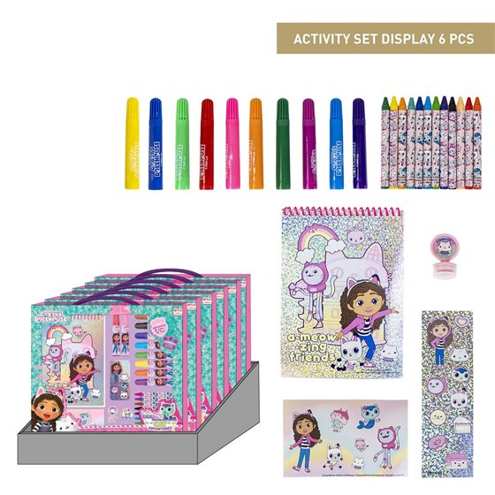 Set Papelería Coloreable Display Gabby´S Dollhouse Cerdá 30.0 x 30.0 x 2.5 cm.