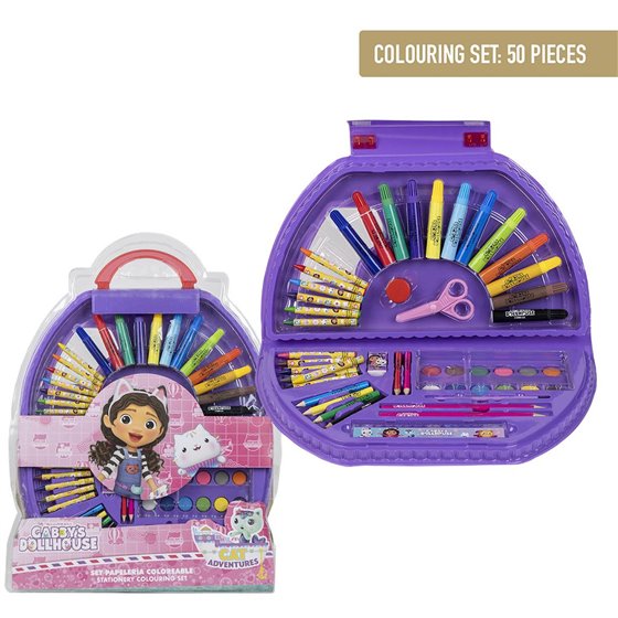 Set Papelería Coloreable 50 Piezas Gabby´S Dollhouse Cerdá 41.0 x 58.0 x 3.0 cm.