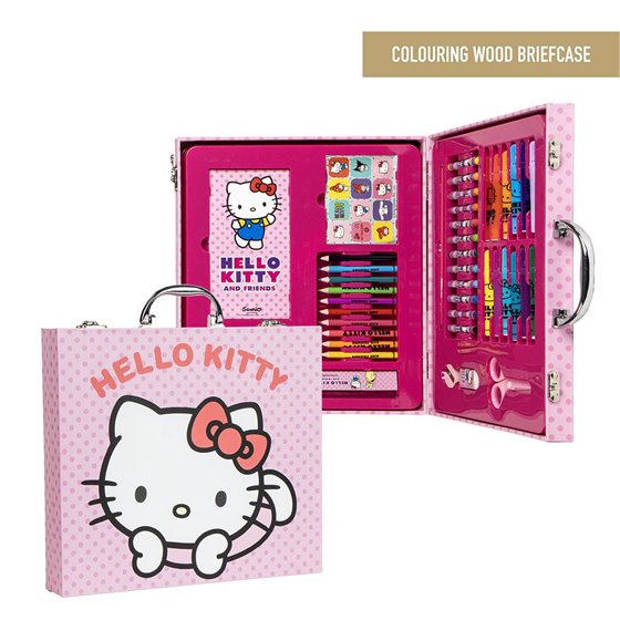 Set Papelería Coloreable Maletín Hello Kitty Cerdá 31.0 x 28.0 x 4.0 cm.