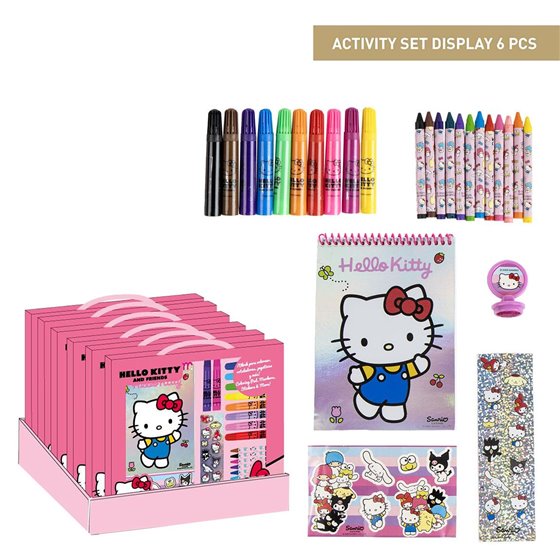 Set Papelería Coloreable Display Hello Kitty Cerdá 30.0 x 30.0 x 2.5 cm.
