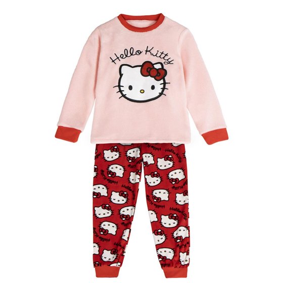 Pijama Largo Coral Fleece Aplicaciones Hello Kitty Cerdá 6 Años-12 Años: 4,4,3,1