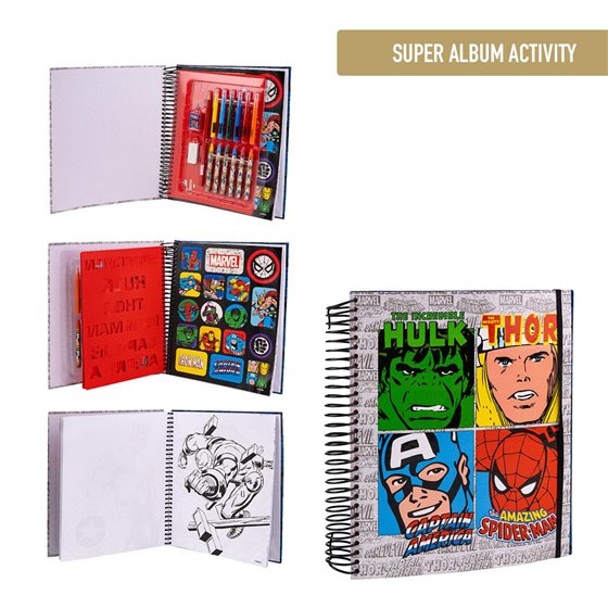 Album Actividades Coloreable Marvel Cerdá 22.0 x 26.0 x 2.0 cm.