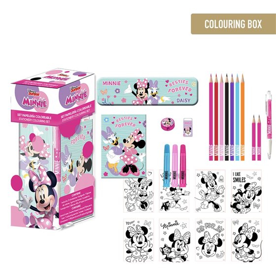 Set Papelería Coloreable Minnie Cerdá 8.0 x 24.0 x 8.0 cm.
