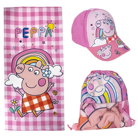 Toalla Set Saquito Peppa Pig Cerdá 27.0 x 33.0 x 7.0 cm.