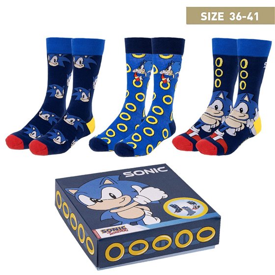 Pack Calcetines 3 Piezas Sonic Cerdá 35/41:T.U.(35-41)