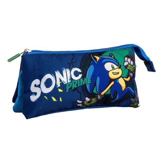 Estuche Portatodo 3 Compartimentos Sonic Prime Cerdá 11.5 x 3.0 x 22.5 cm.