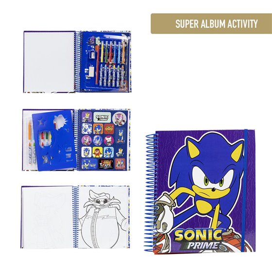 Album Actividades Coloreable Sonic Prime Cerdá 22.0 x 26.0 x 2.0 cm.