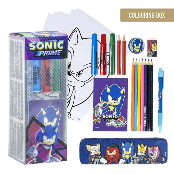 Set Papelería Coloreable Sonic Prime Cerdá 8.0 x 24.0 x 8.0 cm.