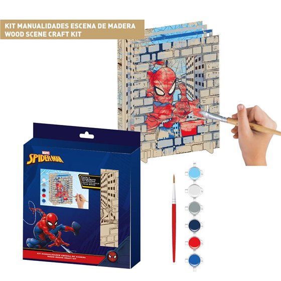 Figuras Coloreables Madera Spiderman Cerdá 21.0 x 21.0 x 2.0 cm.