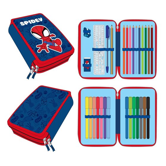 Plumier Con Accesorios Spidey Cerdá 12.5 x 19.5 x 4.5 cm.