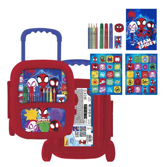 Set Papelería Coloreable Trolley Spidey Cerdá 22.0 x 25.5 x 9.0 cm.