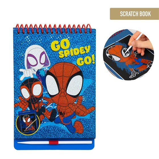 Set De Papelería Scratch Book Spidey Cerdá 14.0 x 20.5 x 1.0 cm.