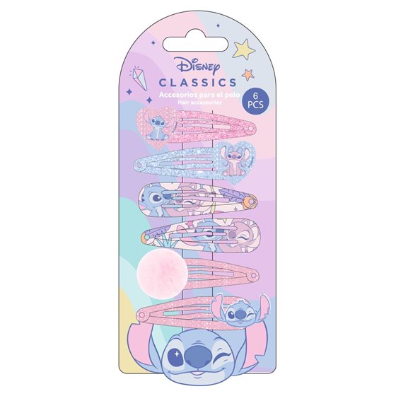 Accesorios Pelo Clips 6 Piezas Stitch Cerdá 6.5 x 15.0 x 1.0 cm.
