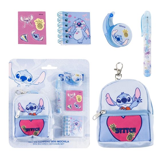 Set De Papelería Minimochila Stitch Cerdá 19.5 x 22.5 x 4.5 cm.