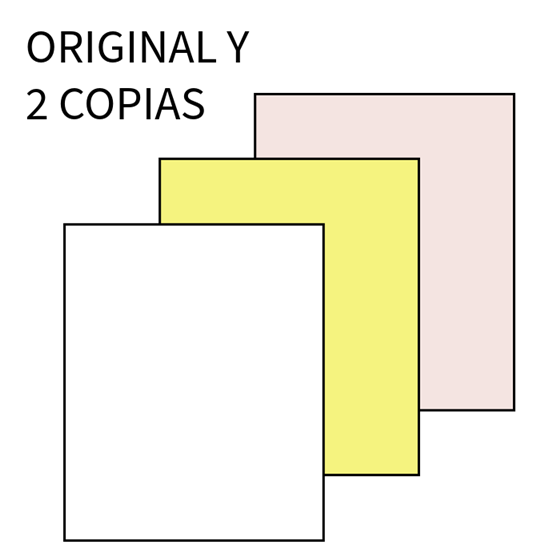 Talonario LOAN Facturas 4º Natural Triplicado T-65 50 Hojas de Original y 2 Copias Amarilla y Rosa