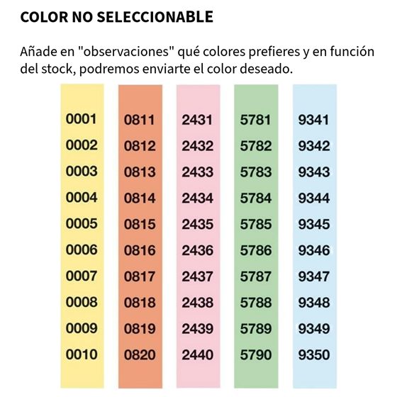 Tiras Rifa LOAN Números 1 al 1.000