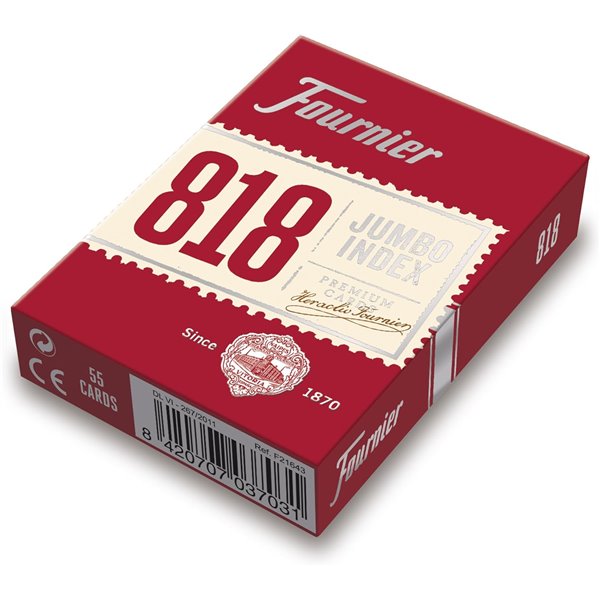 Baraja Poker Inglés 55 Cartas FOURNIER Nº 818 Con Caja De Cartón